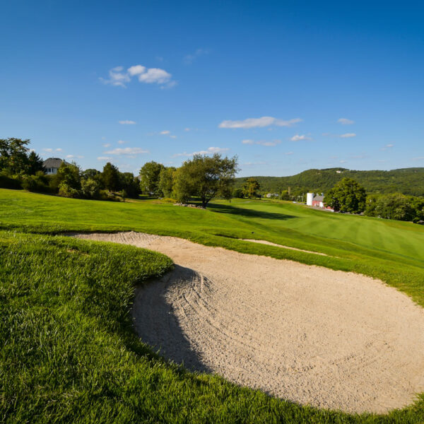 Hole 10 - Silos at SkyView Golf Club in New Jersey.