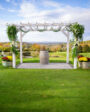 Beautiful outdoor alter in autumn at SkyView Golf Club in New Jersey.