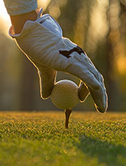 Golf tee at golden hour